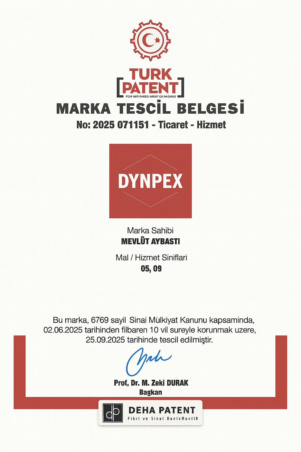 MARKA TESCİL BELGEMİZ DYNPEX 