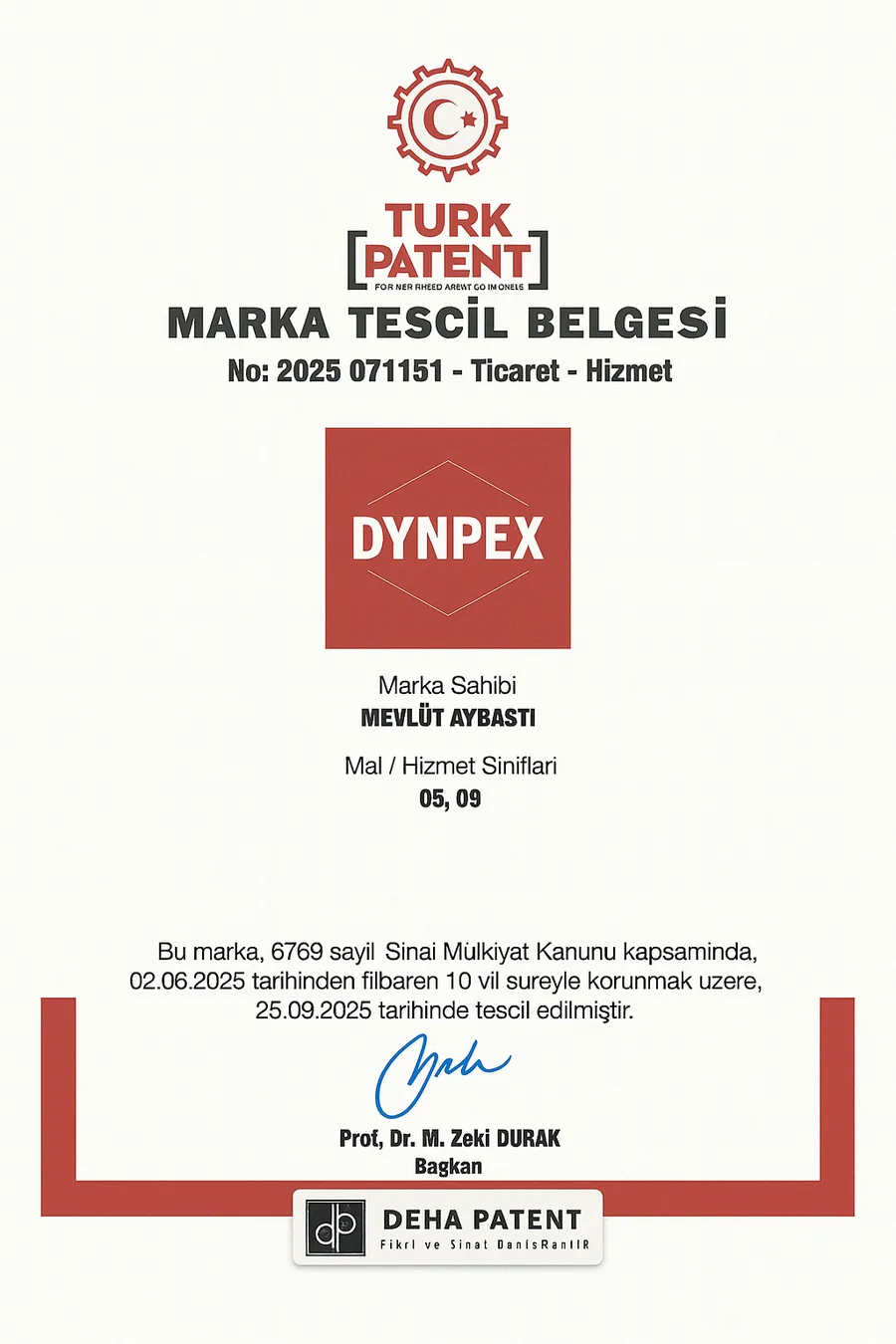 MARKA TESCİL  DYNPEX TOOLS